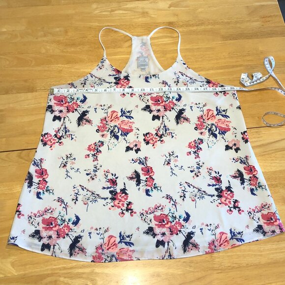 TWIK Simons Floral Camisole Top Racerback Lined Cream Pink Summer Women's XL - Picture 9 of 13
